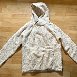 The North Face white cowl hood fleece sweater